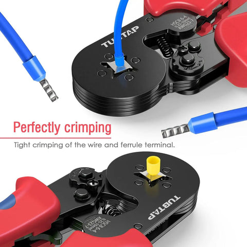 Wire Ferrule Crimping Tool Kit With 1200 Ferrule Terminals, Self Adjusting Ratchet Crimper Plier Set, 0.25 To 10 Mm2 in use