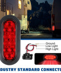 16 Pack 6 Inch Oval LED Trailer Lights Kit With 10 LED Stop Brake Turn Tail Lamps IP67 Waterproof Markers red light