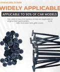 Self Locking Car Bumper Clip With Durable Nylon Buckle for quick fixes and cable management, pack of multiple clips shown.