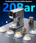 Top Shelf Touchscreen Espresso Machine For Home, Zero Sweat Cold Brew Coffee Maker With A Bright Color Panel brewing espresso and coffee drinks.