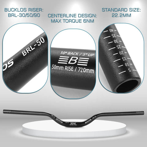 Pro Grade Mountain Bike Handlebars 25.4 31.8mm Clamp Wide 580 720 780mm Riser Bar With 20 30 50 90 100 120 160mm Rise 6061 Aluminum Alloy Hard Anodized Extra Long MTB Bar For Downhill Enduro E Bike, black handlebar multiple angles