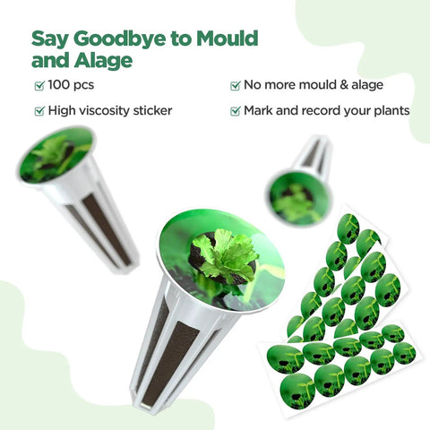 200 Pcs Seed Pod Kit With Replacement Grow Sponges And Stickers For Hydroponic Indoor Garden System Includes 100 Sponges And 100 Labels Seed Starter Pods image showing close-up of seed pods and stickers