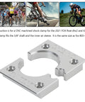 Shock Shaft Clamp And Vise Block For 2021 Fox Float X2 DHX2 Ride Ready Mountain Bike Upgrade CNC Machined Three Eighths Shaft Clamp Fits Inner Air Sleeve Compatible With 803-00-805 And 803-01-690 Same Size As Fox 803-01-690 displayed in silver metal