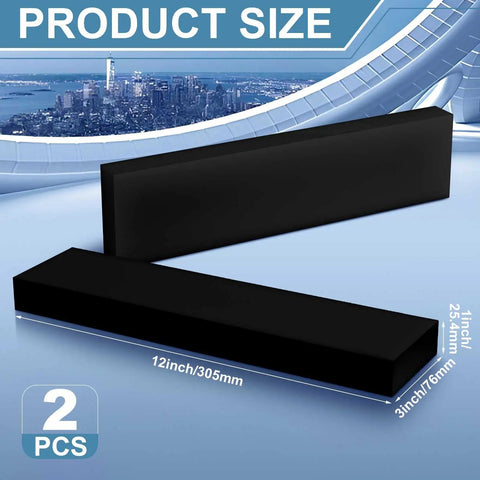 Two Pack HDPE Plastic Block Set 1 Inch By 3 Inch By 12 Inch Solid Polyethylene Blocks For Machining Prototyping DIY Projects