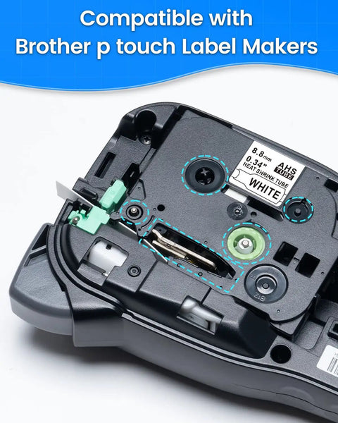 Top Shelf Heat Shrink Label Tape Compatible With Hse221 Refill Roll Durable Plastic Shrinking Sleeve For Ptouch E Dt Label Makers Plug And Play Ready To Rock inside Brother P-Touch label maker with label tube slot.