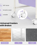 Close-up of durable industrial-grade wheels and lockable casters for 15 Drawer Rolling Storage Cart For Classroom And Office, Mobile Organizer Cart For Tools, Crafts, Small Printer And Paper, Durable Industrial-Grade Wheels, Pastel Ice Cream Finish, Keeps Your Space Tidy On The Go.