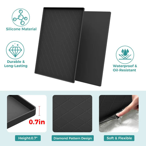 34 By 22 Inch Waterproof Silicone Mat For Under Sink Kitchen And Bathroom Protection Non Slip Multi Purpose Cabinet Liner