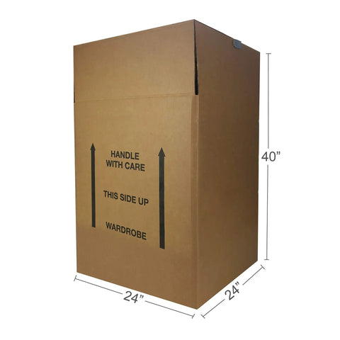 Dang Sturdy Cardboard Wardrobe Moving Boxes Featuring Heavy Duty Metal Clothes Hanger Bar Plus Durable Side Handles No Sweat Flat Setup Corrugated Storage Crates For Effortless Home Relocation 24 X 24 X 40 Inches Six Pack Bundle