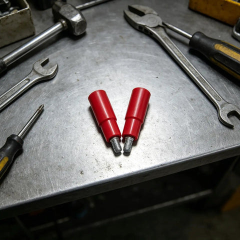 Durable 2-Piece M10x80 Revolving Crank Handle For Lathe And Milling Machines With Smooth Red Bakelite Grip And Iron Build for precision work