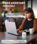 Person using voice control with Alexa for 3 Zone WiFi Sprinkler Timer With Smart Gateway Brass Inlet And Outlet Voice Control System