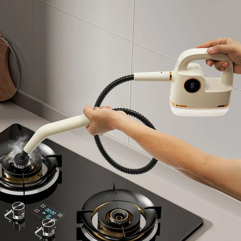 Handheld Steam Cleaner With 6 Speed Adjustable High Temperature And Digital Display 41 Inch Extension Hose 10 Tool Attachments