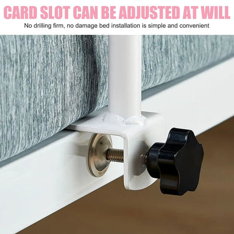 Thickened Anti-Fall Bed Rail for Elderly Safety, 18x12 Inch Bedside Grab Bar installation detail close-up