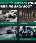 Signs for replacing Steering Rack And Pinion Tie Rod Boot Kit 2 Piece For Chevy Silverado 1500 2WD Tahoe Suburban GM Trucks