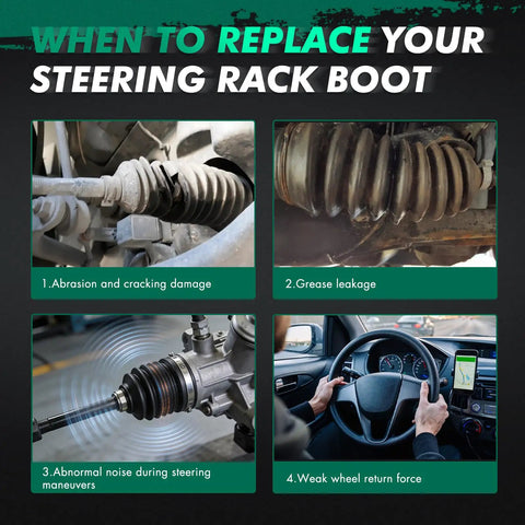 Signs for replacing Steering Rack And Pinion Tie Rod Boot Kit 2 Piece For Chevy Silverado 1500 2WD Tahoe Suburban GM Trucks