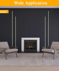 Modern living room with Eight Pack 3000K LED Lights for Wood Slat Walls and WPC Panels, installed above fireplace for dope accent lighting.