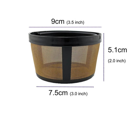 2 Pack Mini 5 Cup Permanent Gold Tone Screen Basket Coffee Filter Universal Fit For Most 4 To 5 Cup Coffeemakers BPA Free Eco Friendly Lets Full Flavor Through For Richer Coffee