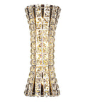 Crystal Wall Sconces Modern Chrome Luxury Indoor Lighting For Living Room Bedroom Bathroom Hallway Doorway Stairway Bedside And Vanity Totally Elegant H Curve Design Glam Crystal Accent front view