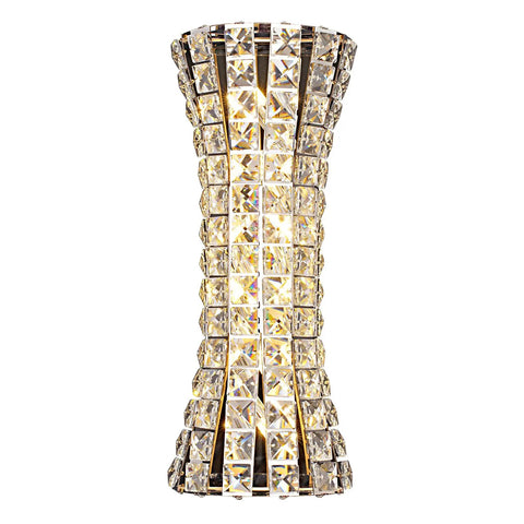 Crystal Wall Sconces Modern Chrome Luxury Indoor Lighting For Living Room Bedroom Bathroom Hallway Doorway Stairway Bedside And Vanity Totally Elegant H Curve Design Glam Crystal Accent front view