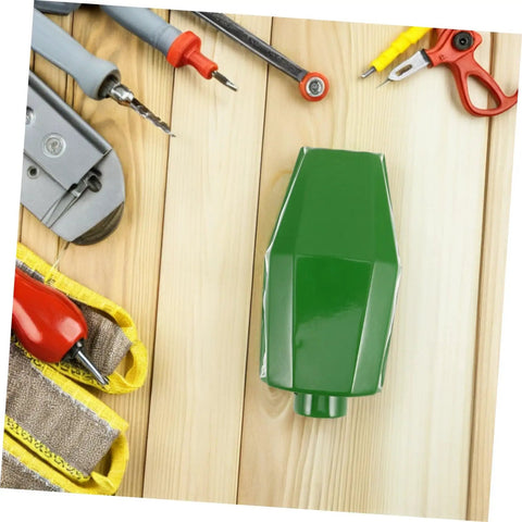 Workhorse Green Workbench Light Cover For Drill Press And Sewing Machine Shop Lamp Shade on wooden surface with tools.
