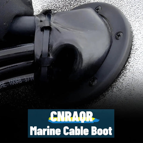 Close-up of 48 Inch Zippered Rigging Sleeve With Marine Cable Boot Diameter 4 And 2 Fifths Inches Universal Fit Yacht Cable Management Kit Waterproof Durable Shield For Steering And Electrical Cables On Boats