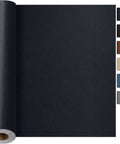 Heavy Duty Black Leather Repair Tape for Couch and Sofa Restoration in a roll, showing realistic grain texture and color options.
