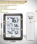 Dope Wireless Indoor Outdoor Thermometer Weather Station With Remote Sensor Temperature Humidity Monitor Battery Powered