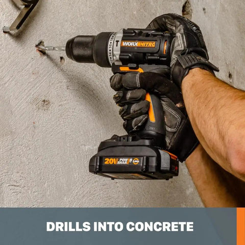 Power Share 20V Cordless Hammer Drill With Brushless Motor And Half Inch Chuck Beastly Build For Tough Jobs Nitro Performance