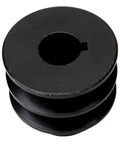 Heavy Duty Double V Belt Pulley For 20Mm Shaft Plug Right In Fits 168F 170F Engines top view showing grooves and center hole.