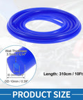 Silicone Vacuum Tubing Hose 10 Ft High Temperature Blue 3mm Inner Diameter 10mm Outer Diameter 3.5mm Wall Max 130 PSI Automotive Vacuum Line Flexible For Cars Trucks Boats Engines