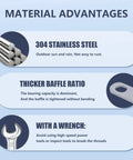 Material benefits of 4 Pack M8 Square U Bolts 2 Inch Wide 304 Stainless Steel with nuts plate and washers including rust resistance