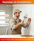 Heavy Duty Self Drilling Drywall Anchors Kit With Screws No Pre Drilling Easy Install For DIY Home Wall Mounts Zinc Plated Steel 80 120 160 200 Pack, hammer-in install