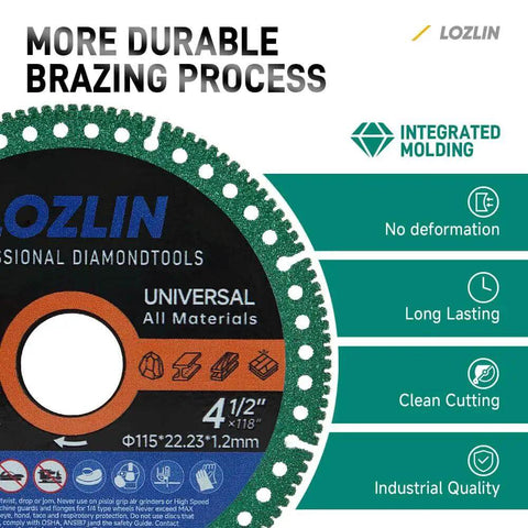 Ultra Thin 4.5 Inch Diamond Cutoff Wheel For Angle Grinder That Chews Through Ceramic Tile Porcelain Tile Marble Granite Stone Metal Rebar PVC Pipe And More With Seven Eighths Inch Arbor Universal Multi Material Disc with durability and long-lasting features