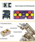 Diagram of Hands On Robotic Arm Kit For Kids Teens And Adults A Real STEM Toy with labeled PCB boards and arm parts.