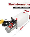 12V DC Double Acting Hydraulic Pump Power Unit With 6 Quart Tank For Lifting And Lowering Dump Trailers And Trucks, 0.91 GPM Flow
