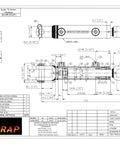 AMRAP 1.5x6 hydraulic cylinder technical drawing with 1.5 in bore, 6 in stroke, welded clevis, double-acting, 3000 psi
