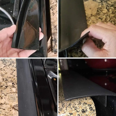 2 Pack Silicone Stove Gap Cover 21 Inch And 25 Inch Heat Resistant Easy To Clean No Mess Between Oven And Countertop Keeps Crumbs And Dust Out Durable Gap Guards in black silicone shown in kitchen use sealing stove and countertop gaps.