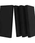 Heavy Hitter Four Pack Acoustic Panels Two Inch Thick Soundproof Fiberglass Wall Tiles in matte black, viewed from the side.