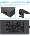 Close-up of Wide Power Recliner Power Supply Kit 29V 2A 2-Pin Adapter with plug and specifications label