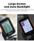 Wireless GPS Bike Computer With Auto Backlight And Cadence Speed Sensor BC200 display shown in day and night mode.