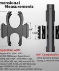 Diagram of Tactical Shotgun Barrel Clamp Mount With Dual Picatinny Rails For 12 Gauge Shotguns And Flashlight Or Laser Mounts dimensions