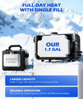 Portable 8KW Diesel Air Heater With Bluetooth Remote And CO Detector For RV Workshop Camper Van Dual Voltage 12V 24V DC showing fuel tanks side by side.