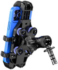 Motorcycle Fork Stem Phone Mount With Vibration Dampener And Anti Shake For A Rock Solid Grip One-Handed Operation holding smartphone