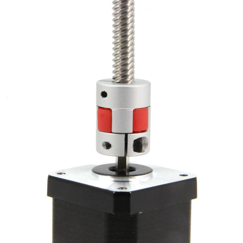 Beefy 8Mm To 8Mm Bore Aluminum Plum Flexible Shaft Coupling installed on motor