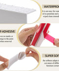 Baseboard Corner Blocks Self Adhesive Rubber Safety Protectors for Walls and Furniture Edge Guard Cushions White, waterproof, soft, adhesive.