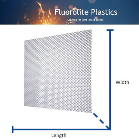 Clear Acrylic Prismatic Light Panels 20 Pack For Fluorescent And LED Lighting, 23.75 X 47.75 Inches sheet on display.