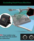 1400W Heat Press Powerhouse With K Type Temperature Controller And LED Time Display shown with aviation plug connectors