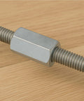 Universal 5/16-18 Threaded Rod Coupler Nut 2 Inch Length 12 Pack Zinc Plated Carbon Steel Hex Extension Fasteners shown connecting rods.