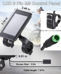 Waterproof Dope Electric Bike LCD Display Meter With 5 Pin Connector showing dimensions and control panel for e-bike or scooter.
