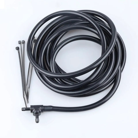 Top Notch 10 Feet Silicone Vacuum Hose Kit with T Connector. Heavy Duty 1/8 Inch ID Fuel Line tubing for Hot Rods and Muscle Cars. Ultra Flexible Premium Quality Performance Parts That Never Crack Or Collapse Under Pressure. black silicone hose kit with T connector