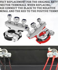 Premium Pure Copper Battery Terminal Pair For Cars And Trucks, Positive And Negative Top Post Connector with mounting screws.